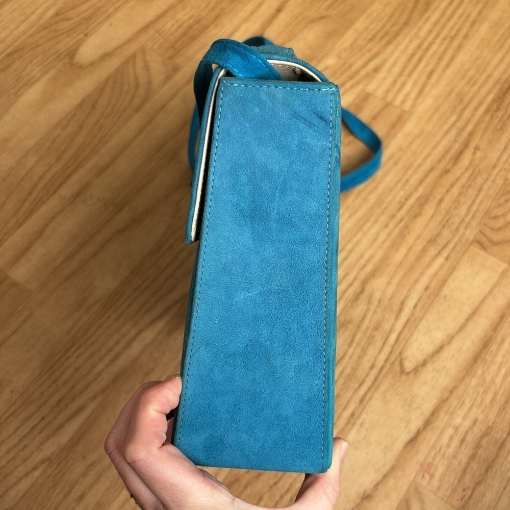 PEGABO Classic blue vintage suede square purse - Picture 4 of 9